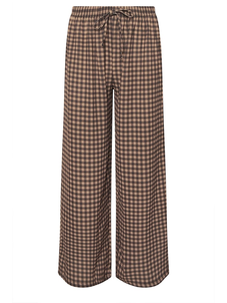 PixieGirl Petite Brown Check Wide Leg Trousers - Image 5 of 5 PixieGirl Petite Brown Check Wide Leg Trousers - Image 5 of 5