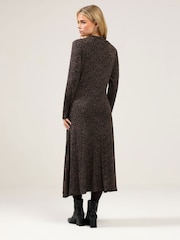 M&Co Brown Petite Long Sleeve Turtle Neck Dress - Image 3 of 5