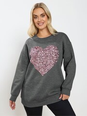 Yours Curve Sequin Star Sweatshirt - Imagem 1 de 5