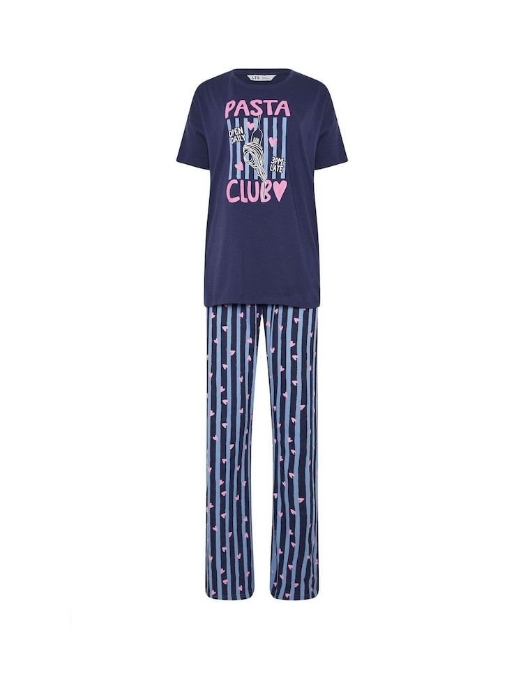 Long Tall Sally Blue Short Sleeve Wide Leg Pyjamas Set - Image 5 of 5 Long Tall Sally Blue Short Sleeve Wide Leg Pyjamas Set - Image 5 of 5