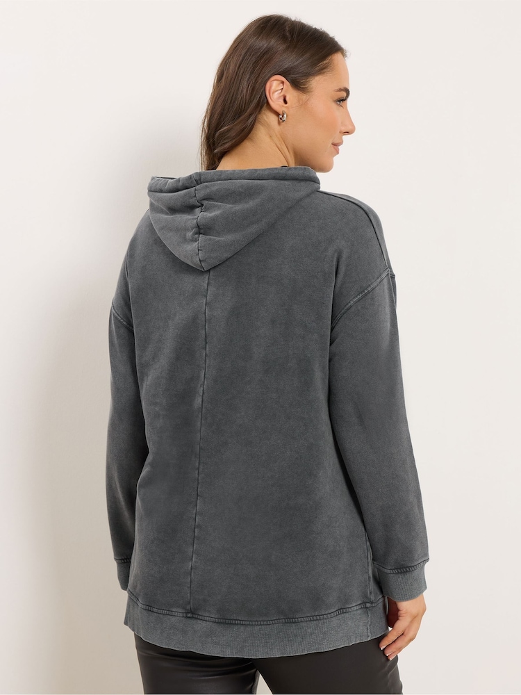 Yours Curve Grey New York Graphic Hoodie - Image 2 of 5 Yours Curve Grey New York Graphic Hoodie - Image 2 of 5