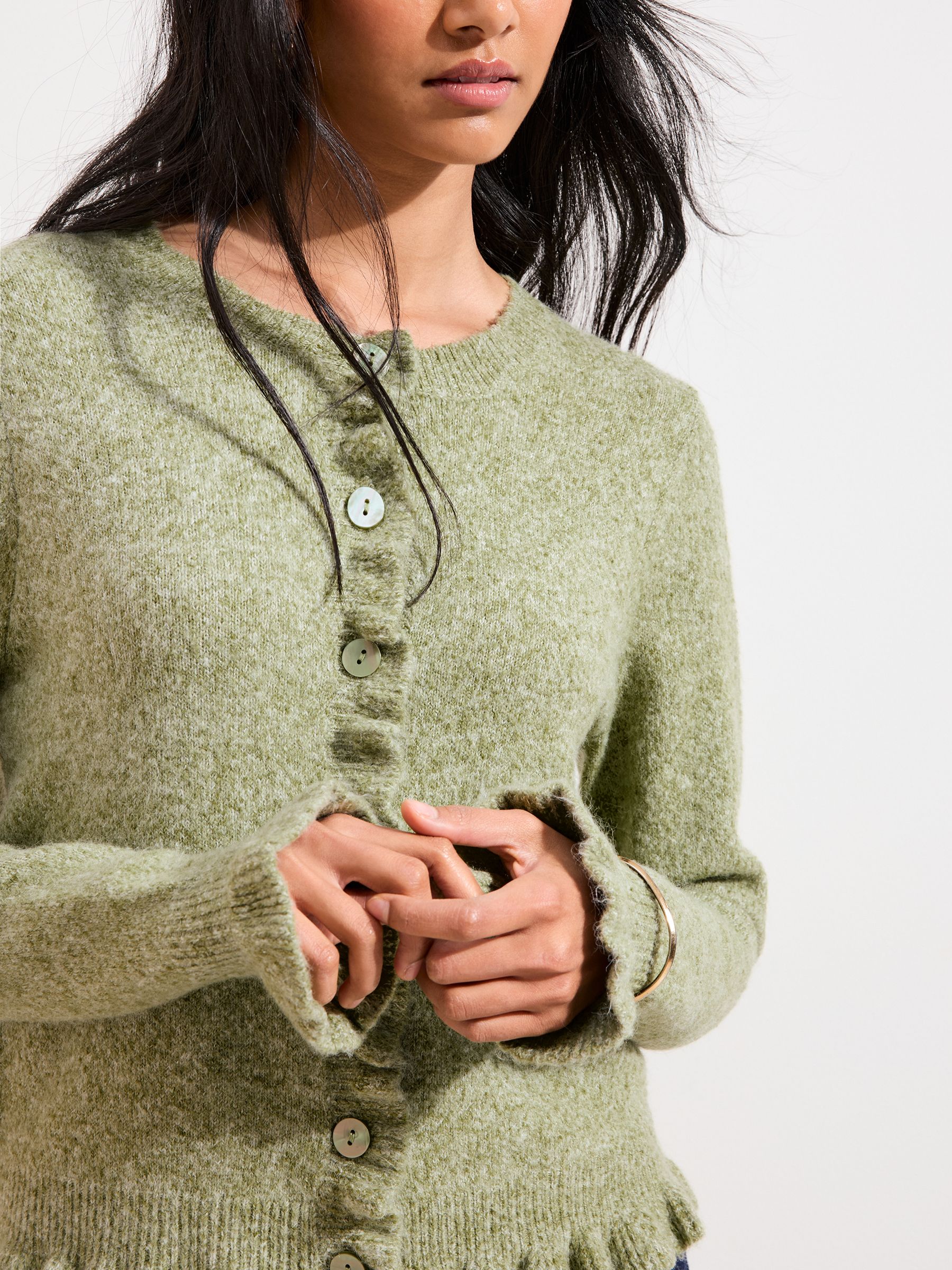 Buy Friends Like These Green Ruffle Detail Cardigan from the Next