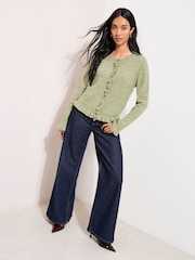 Friends Like These Green Ruffle Detail Cardigan - Image 3 of 5