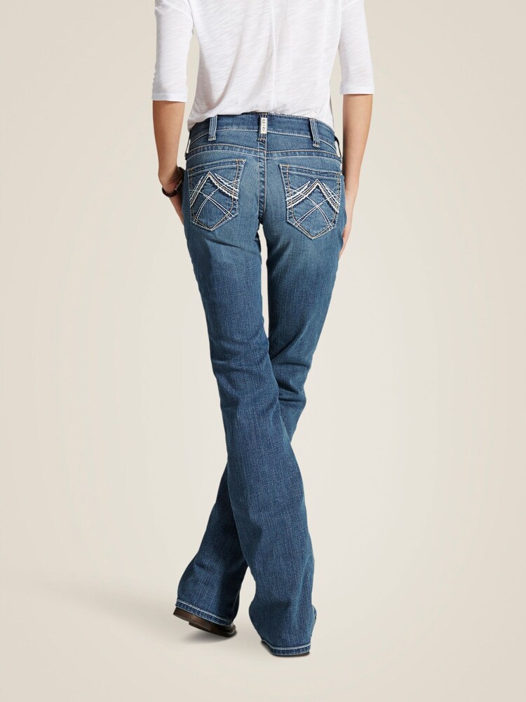 Ariat Blue Mid Rise Whipstitch Boot Jeans - Image 2 of 6 Ariat Blue Mid Rise Whipstitch Boot Jeans - Image 2 of 6