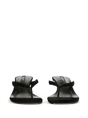 Tony Bianco Black Edgy Suede Toe Thong Wedge Heels - Image 2 of 4