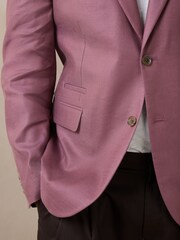 Pink Slim Fit N. Premium Linen Blend Blazer with Stretch and Tencel Lyocell - Image 6 of 6