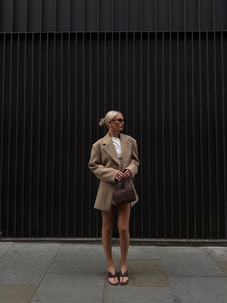 Tony Bianco Brown Kailey Espresso Suede Toe Thong Kitten Heel Sandals - Image 2 of 9