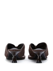 Tony Bianco Brown Kailey Espresso Suede Toe Thong Kitten Heel Sandals - Image 8 of 9