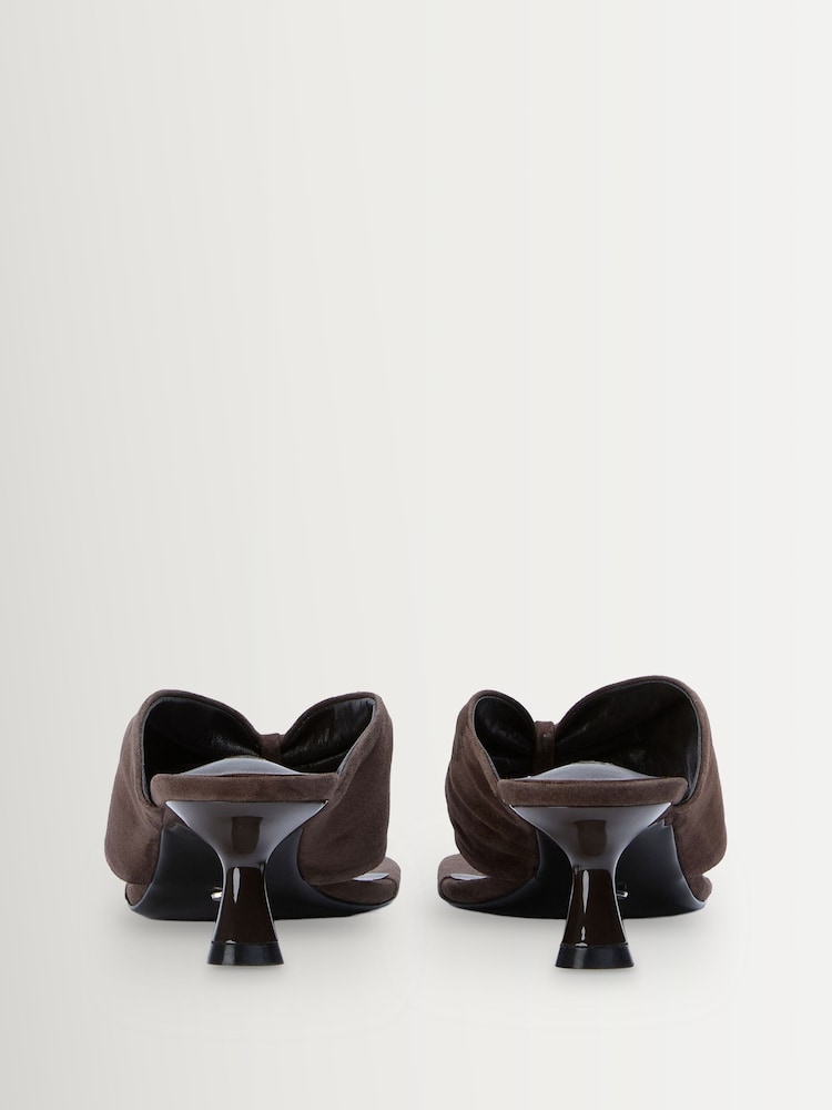 Tony Bianco Brown Kailey Espresso Suede Toe Thong Kitten Heel Sandals - Image 8 of 8