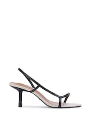 Tony Bianco Black Christine Snake Slingback Heels - Image 1 of 4