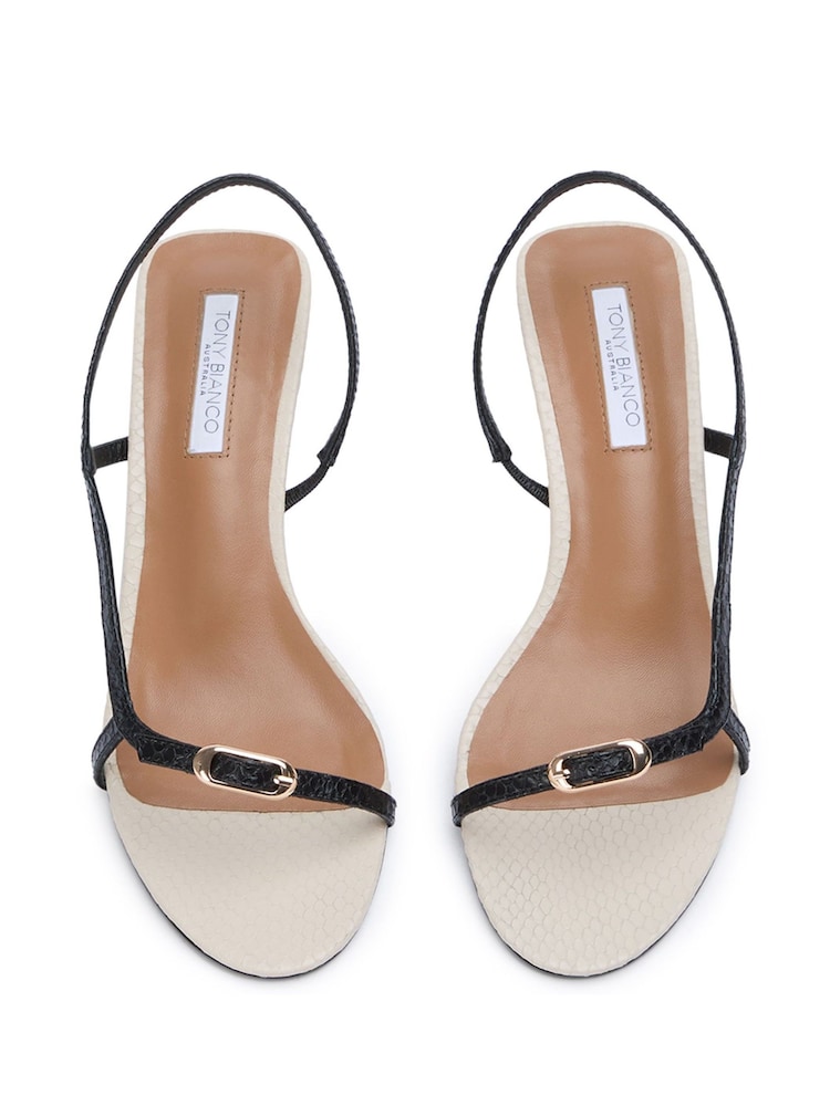 Tony Bianco Black Christine Snake Slingback Heels - Image 4 of 4