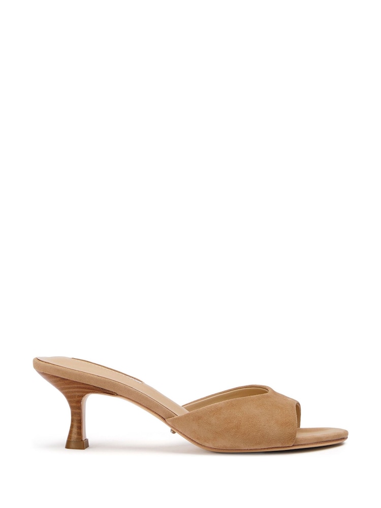 Tony Bianco Natural Rubi Wheat Suede Mule Heels - Image 1 of 4