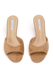 Tony Bianco Natural Rubi Wheat Suede Mule Heels - Image 4 of 4