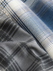 Blue/Grey Cuffed Jersey 100% Cotton Pyjama Bottoms 2 Pack - Image 11 of 12