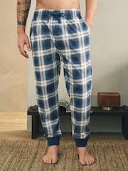 Blue/Grey Cuffed Jersey 100% Cotton Pyjama Bottoms 2 Pack - Image 2 of 12