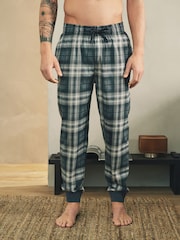 Blue/Grey Cuffed Jersey 100% Cotton Pyjama Bottoms 2 Pack - Image 4 of 12