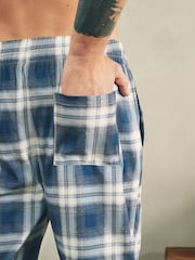 Blue/Grey Cuffed Jersey 100% Cotton Pyjama Bottoms 2 Pack - Image 8 of 12