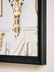 Neutral Giraffe in Bathroom Framed Wall Art - Image 5 of 5