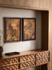 Set of 2 Maximalist Tiger and Floral Scene Wall Art - Εικόνα 2 του 7