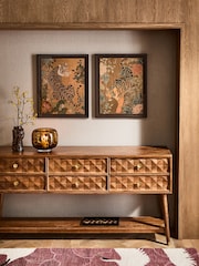 Set of 2 Maximalist Tiger and Floral Scene Wall Art - Εικόνα 3 του 7