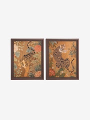 Set of 2 Maximalist Tiger and Floral Scene Wall Art - Εικόνα 6 του 7
