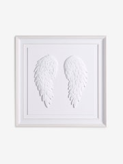 White 3D Feathered Angel Wing Wall Art - Image 5 of 6