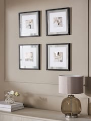 Set of 4 Neutral Abstract and Mirrored Wall Art - Image 2 of 4