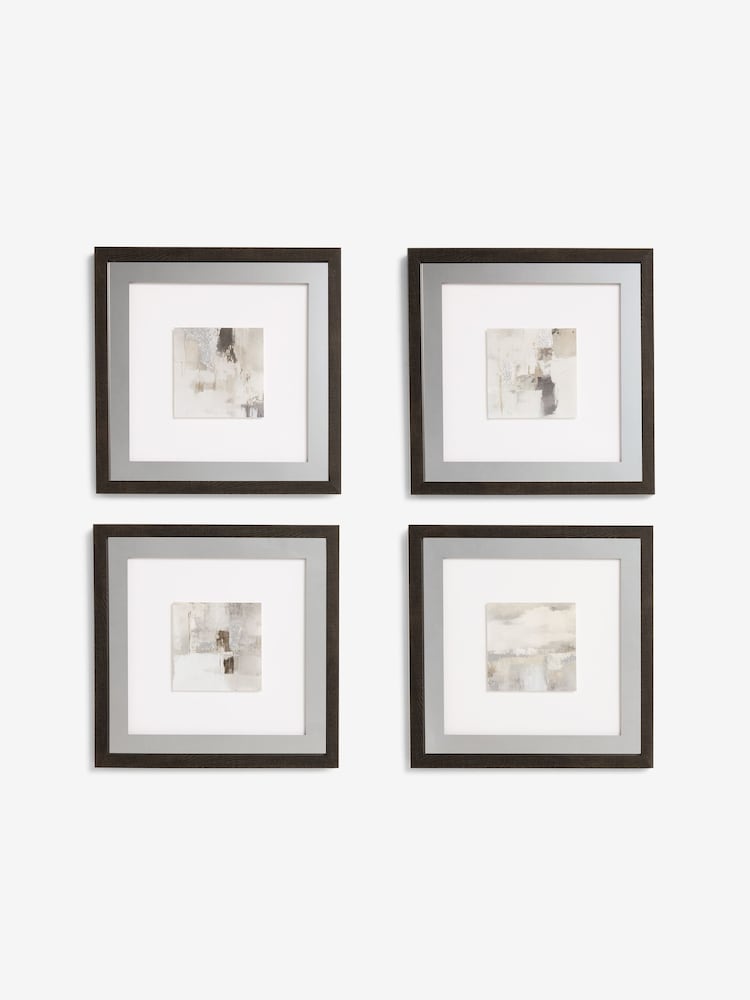 Set of 4 Neutral Abstract and Mirrored Wall Art - Image 4 of 4 Set of 4 Neutral Abstract and Mirrored Wall Art - Image 4 of 4