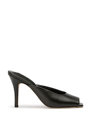Tony Bianco Black Prowl Como Backless Mule Heel Sandals - Image 1 of 4