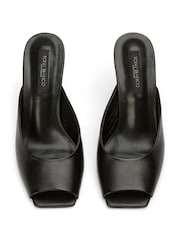 Tony Bianco Black Prowl Como Backless Mule Heel Sandals - Image 2 of 4