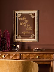 Gold Woke Up Mirrored Wall Art - Image 1 of 3