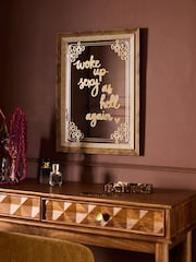 Gold Woke Up Mirrored Wall Art - Image 2 of 3