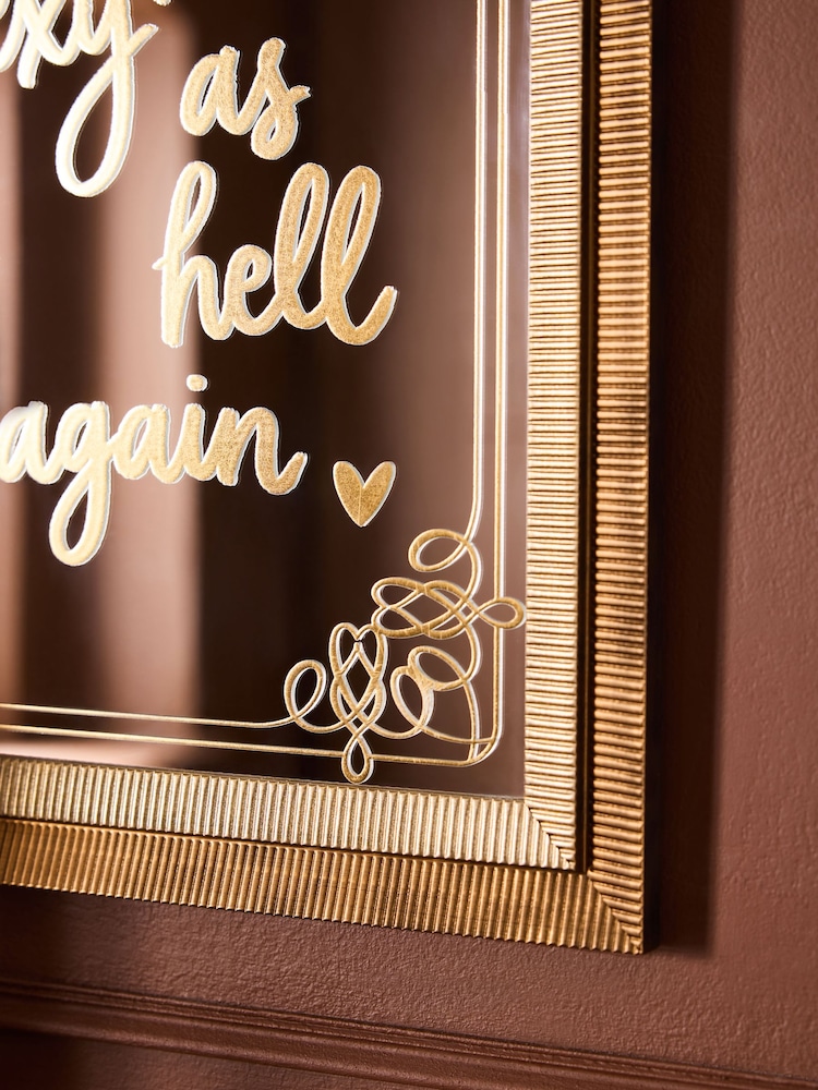 Gold Woke Up Mirrored Wall Art - Image 3 of 3 Gold Woke Up Mirrored Wall Art - Image 3 of 3