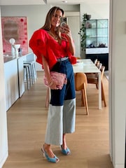 Tony Bianco Blue Peggy Denim Suede Stiletto Slingback Heels - Image 1 of 4