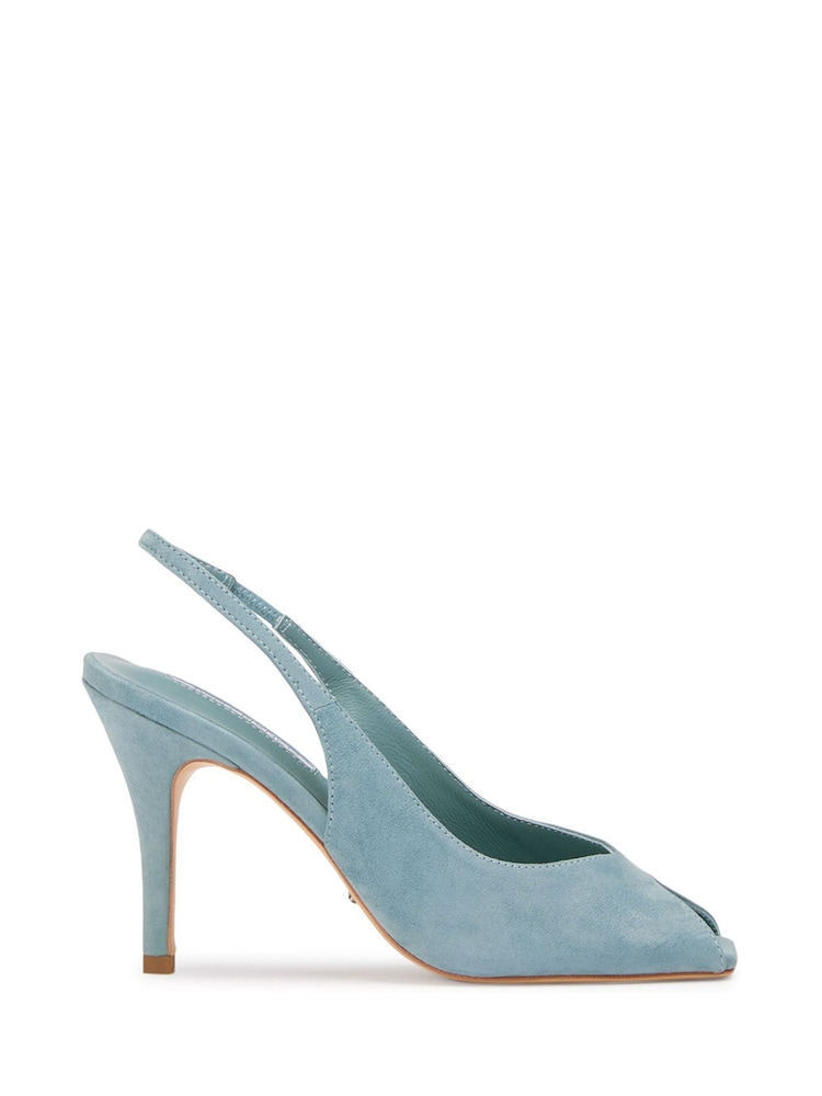 Tony Bianco Blue Peggy Denim Suede Stiletto Slingback Heels - Image 2 of 4