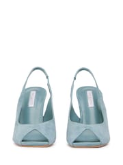 Tony Bianco Blue Peggy Denim Suede Stiletto Slingback Heels - Image 3 of 4