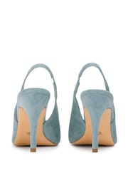 Tony Bianco Blue Peggy Denim Suede Stiletto Slingback Heels - Image 4 of 4
