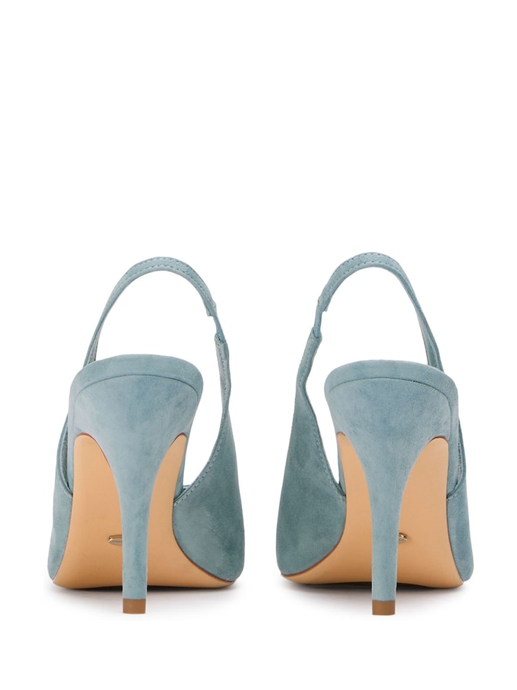 Tony Bianco Blue Peggy Denim Suede Stiletto Slingback Heels - Image 4 of 4