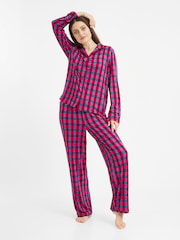 Urban Threads Pink Multicoloured Check Long Pyjamas Set - Image 3 of 5