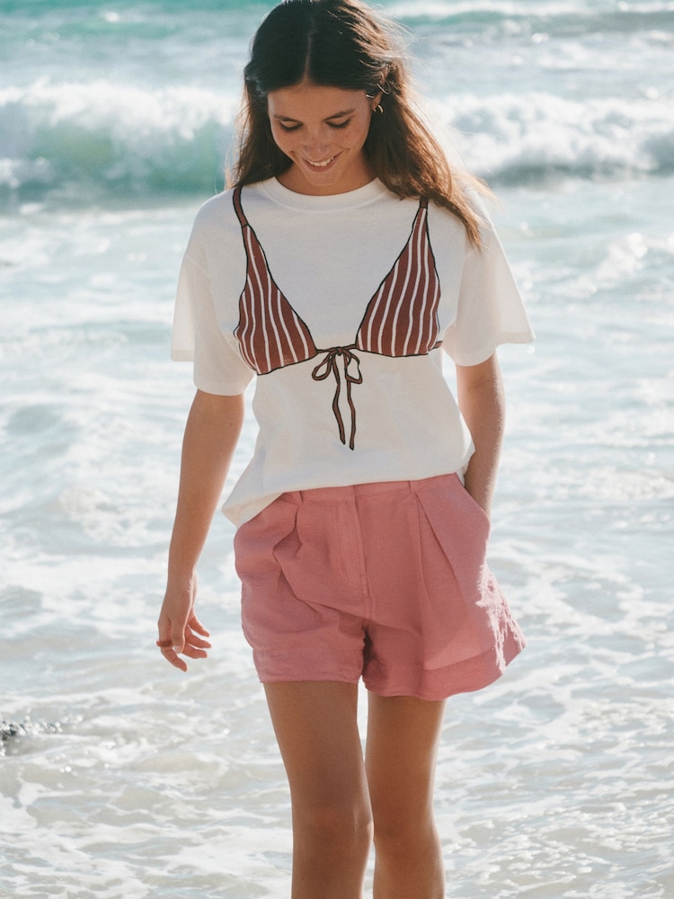 Washed Pink Washed Chino Shorts - Image 1 of 7