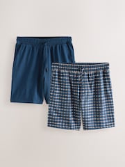 Blue Jersey Check Pyjamas Shorts 2 Pack - Image 1 of 10