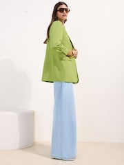 Friends Like These Dill Green Edge to Edge Tailored Sleeve Detail Blazer - Image 5 of 5