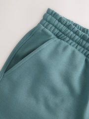 Teal Blue Jersey Jort Shorts - Image 10 of 12