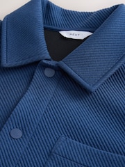 Blue Diagonal Texture Jersey Shacket - Image 10 of 11