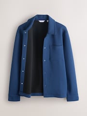 Blue Diagonal Texture Jersey Shacket - Image 8 of 11