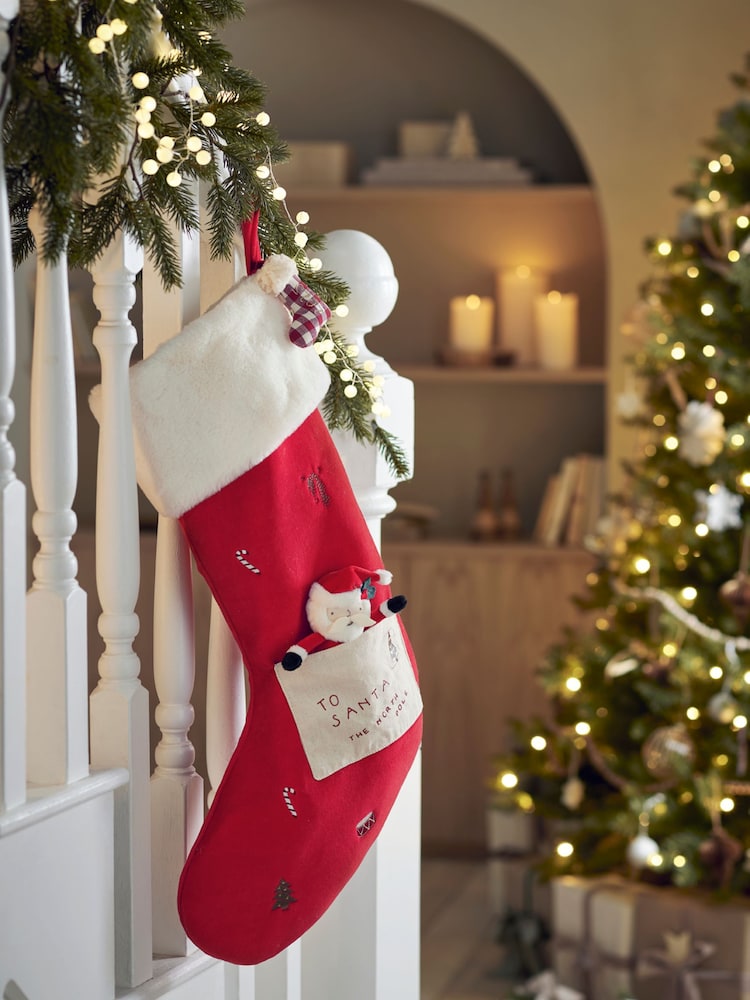 Mamas & Papas Red Christmas Large Santa Stocking 2025 - Image 1 of 2 Mamas & Papas Red Christmas Large Santa Stocking 2025 - Image 1 of 2