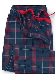 Savile Row Company Red Window Check Brushed Cotton Twill Pyjama Bottoms - Image 5 of 5