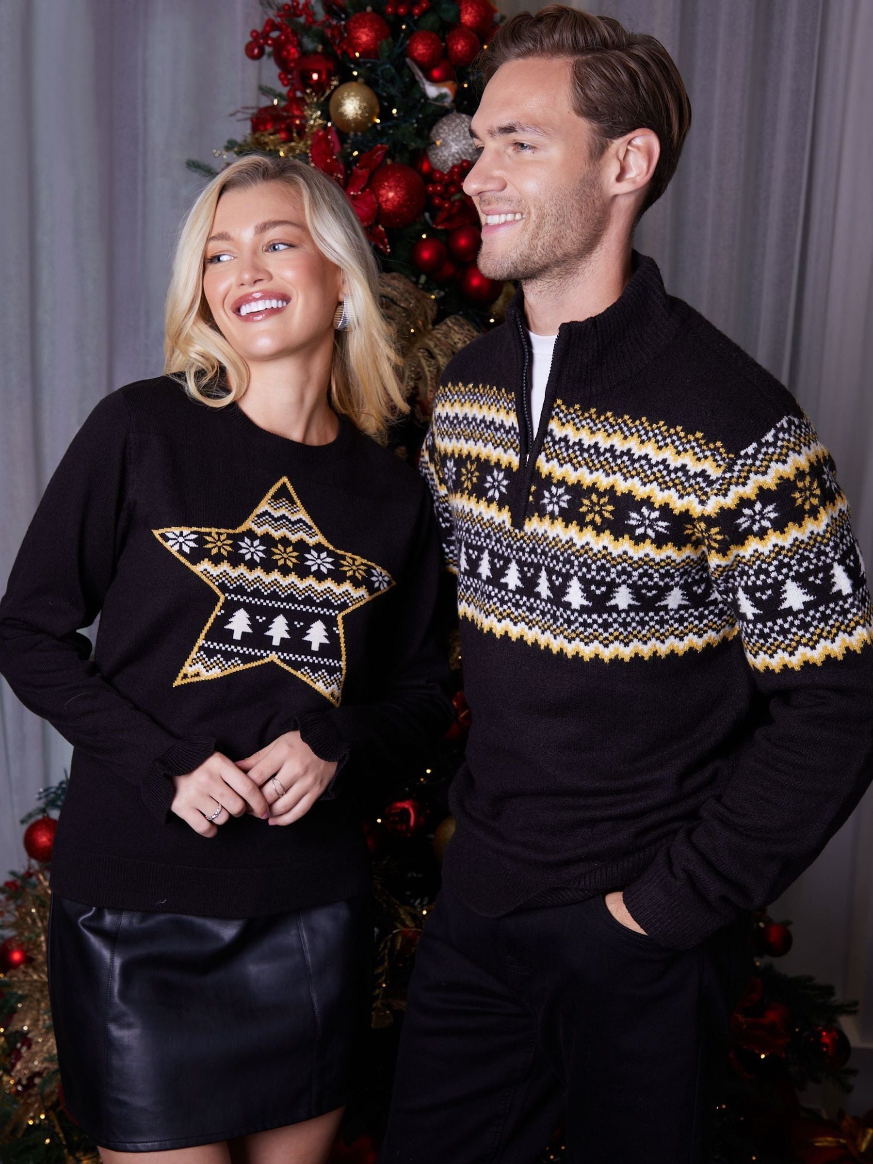 Buy Threadbare Black Matching Family Knitted Fairisle Christmas