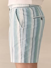 Mint Green Cotton Stripe Chino Shorts - Image 6 of 10