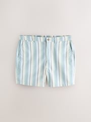 Mint Green Cotton Stripe Chino Shorts - Image 7 of 10